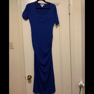Blue motherhood maternity maxi dress